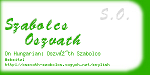 szabolcs oszvath business card